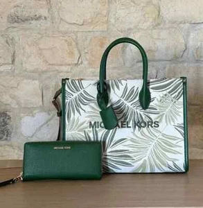 Michael Kors Mirella Medium East West Tote Crossbody Handbag/Wallet Fern Green - Picture 1 of 33