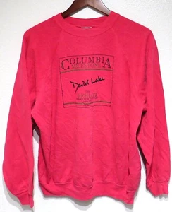 vtg Columbia Winery 1988 MERLOT David Lake HOT PINK SWEATSHIRT M/L fit 80s wine - Picture 1 of 8