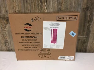 Missing Box B Linon 862266RASPAU 5 Shelf Bookshelf Pink BOX A ONLY - Picture 1 of 5