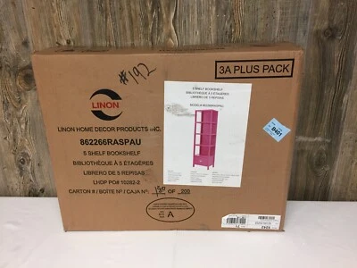Caixa faltando B Linon 862266RASPAU 5 prateleiras estante rosa SOMENTE CAIXA - Imagem 1 de 4