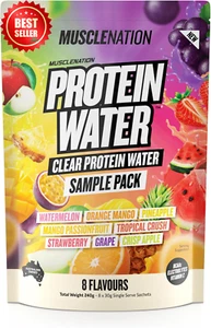 Muscle Nation Protein Water Variety 8x30g Collagen Whey Isolate Electrolytes - Picture 1 of 2