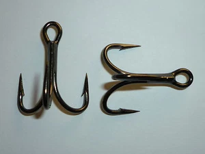 (25) VMC 4X OSHAUGHNESSY TREBLE HOOKS (SIZE 1/0) BLACK (9626BN) BULK 9626 BN - Picture 1 of 4