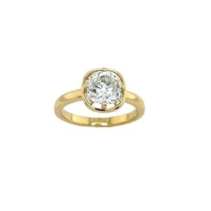 Diamond Ring 1.95ct Old Cushion Cut , Set In 18ct Yellow Gold - Picture 1 of 10