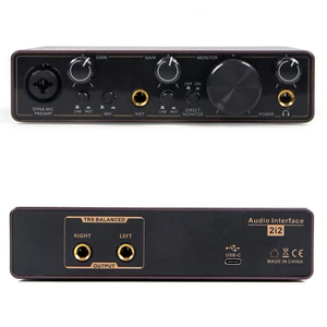 YUER Audio Interface 2-in/2-out USB External Sound Interface 48V Phantom Power - Picture 1 of 6