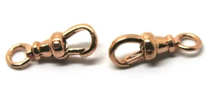 Genuine 9ct 9k Solid 2 X Rose Gold Albert Swivel Clasp 15mm Size - Picture 1 of 8