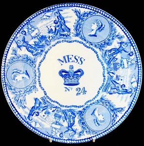 FINE, VERY RARE & INTERESTING EARLY TO MID 19th. CENTURY NAVAL MESS PLATE - Picture 1 of 6