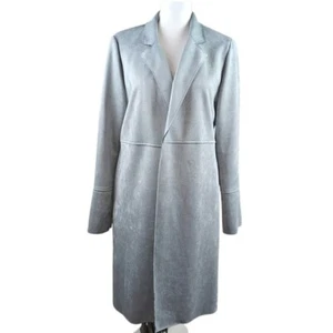 Cappotto grigio scamosciato vegan T Tahari colore medio - Foto 1 di 8