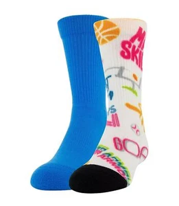 UNDER ARMOUR UA Phenom Crew Socks 2 Pairs Youth (4Y-8Y) Men (4-8) Women (6-9) - Picture 1 of 1