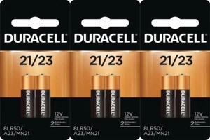 6 Pack Duracell A23 12 Volt Battery MN21 MN23 23AE 21/23 GP23 23A 23GA - Picture 1 of 1
