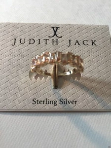 $88 Judith Jack 10k Gold Plated Sterling Silver Marcasite Ring Size 7 JJ3 - Picture 1 of 1