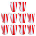 10 Red White Striped Popcorn Bags Boxes Holders Tubs Bucket Party Container