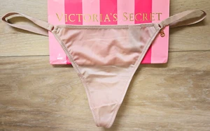Vintage 2012 Victoria's Secret Nude Silky Smooth Charm V-String Panties O/S - Picture 1 of 3