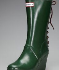 Hunter Verbier Rain Boots Green Size US 6 UK 4 EU 37 1500 Lace Up