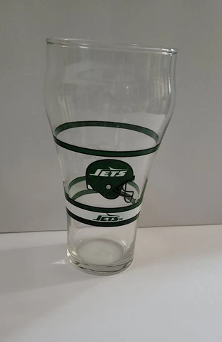 NEW YORK JETS Vintage Coca-Cola Bar 12oz. Glass Cup Tumbler NFL Football Cover