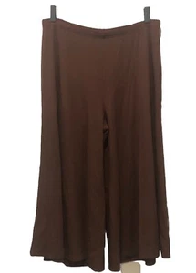 NEW J JILL Womens Medium Pants Gaucho Cropped Rayon Brown Casual Lagenlook - Picture 1 of 8