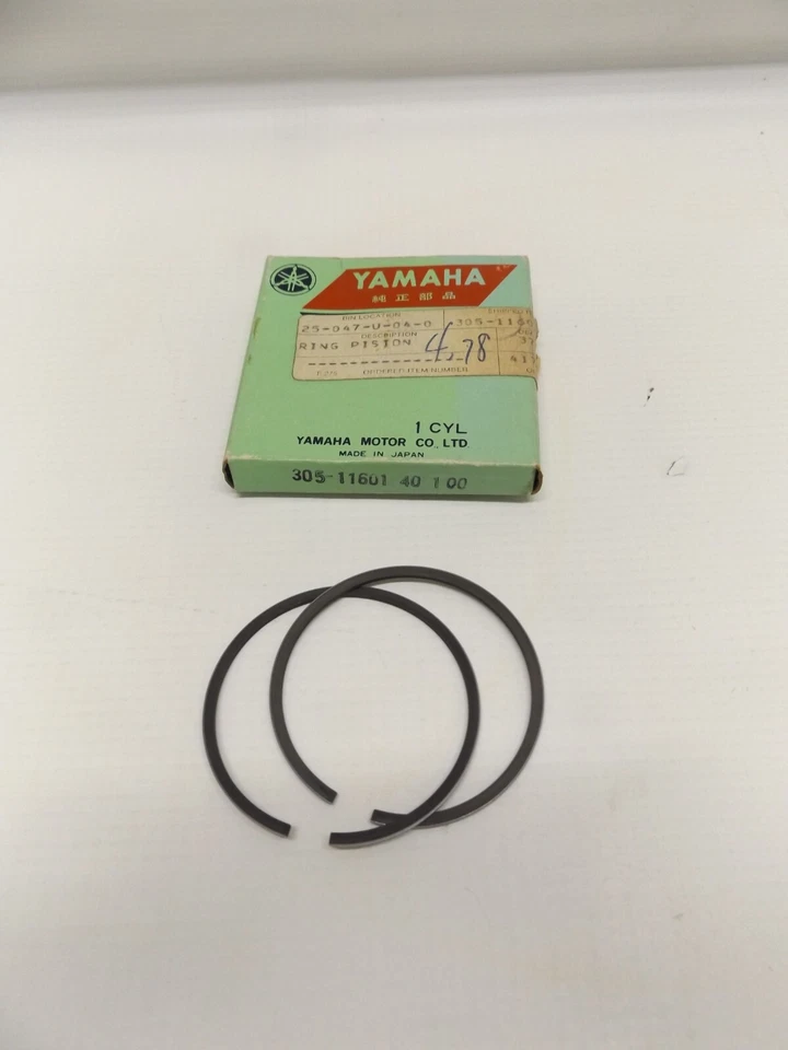 NOS YAMAHA 305-11601-40-00 PISTON RING SET 1MM OS YLCM YL2 RS100 L5 LT2 - Image 1 of 1