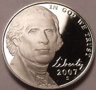 Vereinigte Staaten Edelstein Beweis 2007-S Jefferson Nickel ~ Prüfdruck Sind