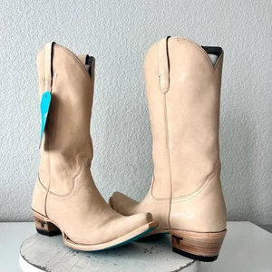 Botas de Vaquero Lane EMMA JANE 10 Cuero Hueso Vaquera Occidental Media Pantorrilla Alta - Imagen 1 de 15