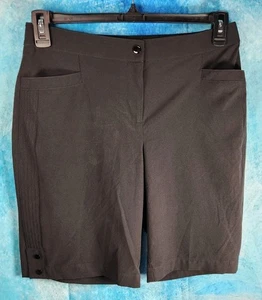 Chicos Zenergy Shorts Size 0 (US Small/4) Black Golf Stretch Lightweight Snaps - Picture 1 of 2