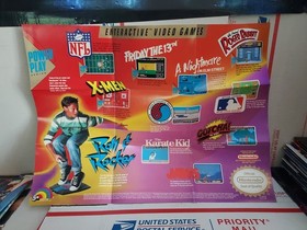 LJN Roll & Rocker Nintendo NES Promo Foldable Poster Insert Jaws Konami - #cb50