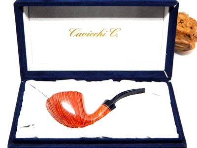 CLAUDIO CAVICCHI RARE NEW "PERLA" STRAIGHT GRAIN PLATEAU FREEHAND ESTATE PIPE - Image 1 of 4