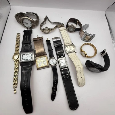 Paquete De Cuarzo Relojes 12 Moderno/Partes Vintage No - Imagen 1 de 4