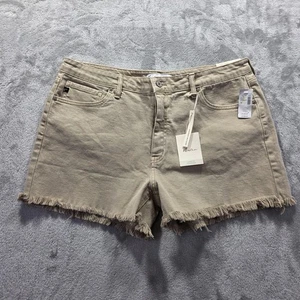KanCan Shorts Womens 33 Beige High Rise Curvy Frayed Hem Maurices Exclusive New - Picture 1 of 12