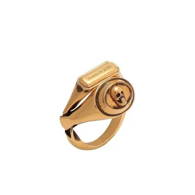 Alexander McQueen Skull Convertable Ring Gold - Image 1 of 4