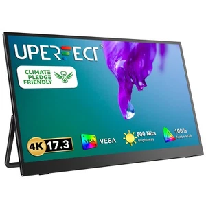 UPERFECT 17,3" Tragbarer Monitor 3840x2160 4K Monitor USB-C Monitor 100%Adobe - Photo 1/7