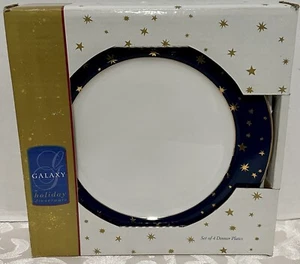 Set di stoviglie vintage Sakura Galaxy per vacanze di 4 piatti da cena blu stelle 14K - Foto 1 di 7