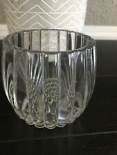 RIBBED HEAVY GLASS CANDLE HOLDER, BEAUTIFUL PIECE, 3" X 3"