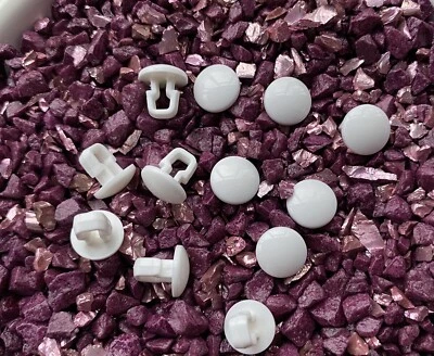 20 Knöpfe 8mm weiß Ösenknopf klein Trachten Brautkleid Halbkugel Augen Amigurumi - Bild 1 von 2