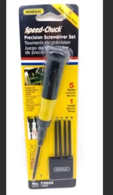 Speed-chuck 6 Piece 5 blades 1 handle Precision Screwdriver Set brand new 73505 - Image 1 of 2