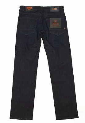 HUGO BOSS Vaqueros Hombre Maine BC-L-P Regular Oscuro Black Azul Stretch Denim - Imagen 1 de 4