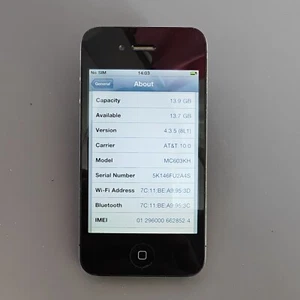 Apple iPhone 4 16GB 512MB RAM 5MP 3.5" Black IOS4 - Picture 1 of 8