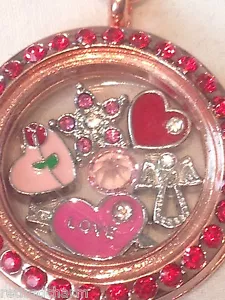 ❤️18KGP Medallón con Dije Flotante + CADENA ~ 🙂 Corazón de Ángel ~ ENCAJARÁ Búho de Memoria❤️ - Imagen 1 de 6