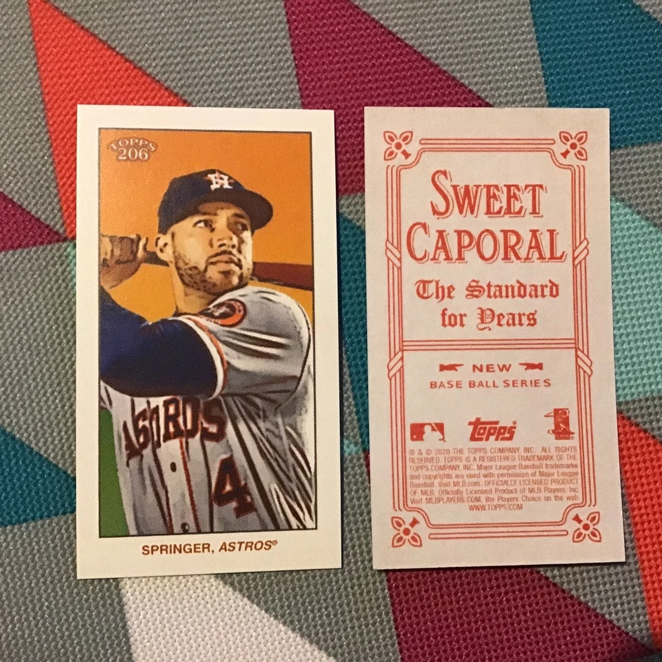George Springer astros SP 2020 Topps 206 T206 Series 1 Sweet Caporal Back - Image 1 of 1