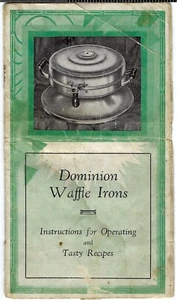 Booklet Dominion Waffle Irons Instructions Recipes Art Deco Vintage c1930s - Picture 1 of 6