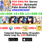 [ENG/NA][INST] FGO / Fate Grand Order Starter Account 10+SSR 190+Tix 1450+SQ #9K