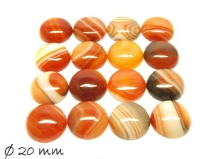 2 Stk. Roter Achat Cabochons zum Einkleben in Fassungen, Ø 20 mm  - Bild 1 von 2