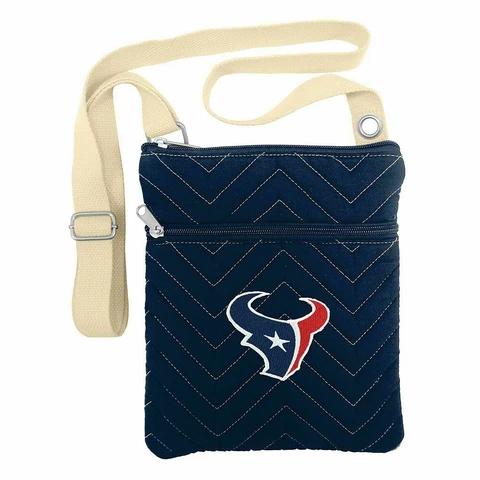 NEW! HOUSTON TEXANS CHEVRON STITCH CROSS BODY PURSE BAG LICENSED Cover