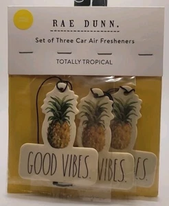 Ambientadores de aire para coche RAE DUNN BUEN ROLLO ~ piña ~ totalmente tropicales ~ paquete de 3 ~ nuevos en paquete - Imagen 1 de 6