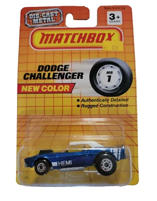 Matchbox MB1 Hemi 75 Dodge Challenger dark metal flake blue - Image 1 of 4