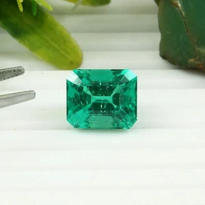 Lab Grown Colombian Hydrothermal Emerald Loose Gemstone Radiant Cut 13x11 mm - Picture 1 of 6