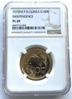 Pièce d'or Papouasie-Nouvelle-Guinée 1975 King 100 Kina NGC PL69, rare !