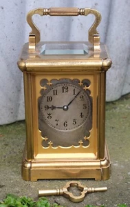 ANTIQUE FRENCH CARRIAGE CLOCK / TIMEPIECE 8 DAY. - Picture 1 of 11