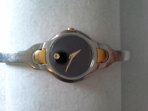 Movado 81 A1 1846 Women's Kara Black Quartz Watch Good Used Condition 