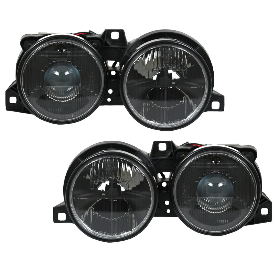 DEPO Scheinwerfer Klarglas für BMW E30 Bj. 1982-1994 schwarz mit Fadenkreuz