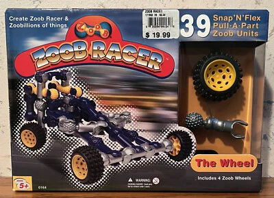 Vintage 1999 Zoob Racer The Wheel Kit 39pcs NEW STILL SEALED FREE SHIPPING - Image 1 of 4