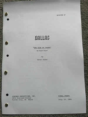 Dallas Season 9, Episode 7 Script. 'The Wind of Change.' Victoria Principal. - Image 1 of 2